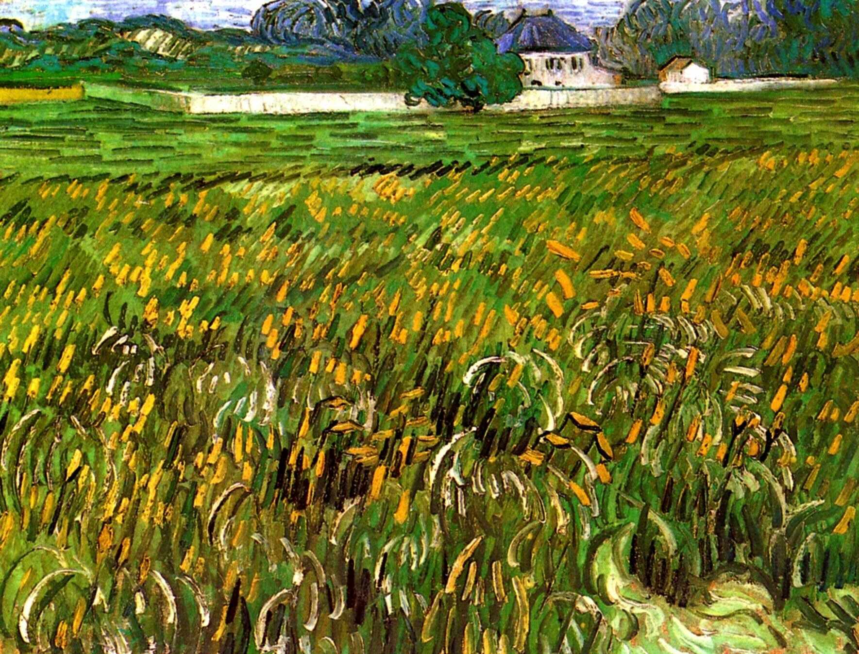  Ван Гог Пшеничное поле в Овере и белый дом 
